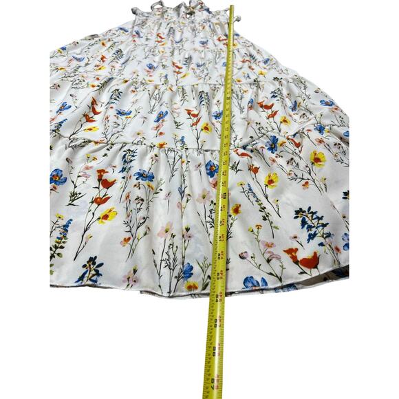 White Floral Sundress Size S NWOT| Cottagecore Spring Summer Coquette - Picture 8 of 8